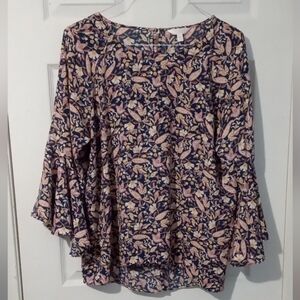 LC Lauren Conrad Multicolor Floral Blouse